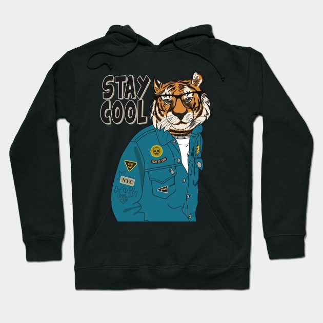 Stay cool Tiger Hoodie by D3monic